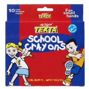 Texta Large Hexagonal Crayons 10 Pack