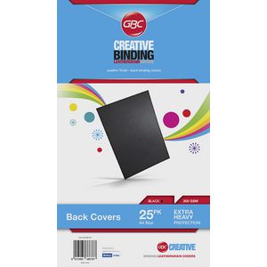 GBC Creative Binding Cover A4 Leathergrain Black 25 Pack