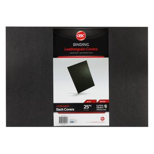GBC A3 Back Binding Cover Leathergrain Black 25 Pack