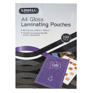 Lowell Laminating Pouch A4 70 Micron Gloss 100 Pack