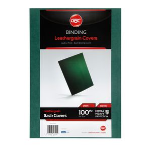 GBC Binding Cover A4 Leathergrain Green 100 Pack