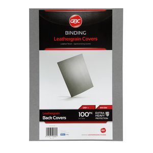 GBC Binding Cover A4 Leathergrain Grey 100 Pack