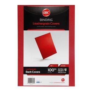GBC Binding Cover A4 Leathergrain Red 100 Pack