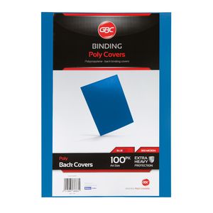 GBC A4 Polypropylene Binding Covers 300micron Blue 100 Pack
