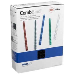 GBC Binding Comb 21 Loop Plastic 16mm Black 100 Pack