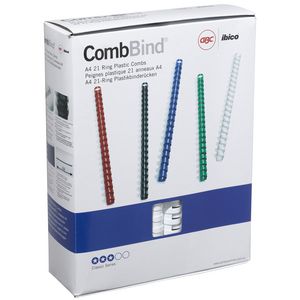 GBC Binding Comb 21 Loop Plastic 25mm White 50 Pack