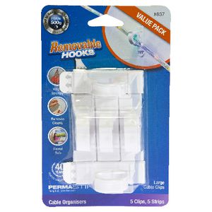 Permastik Wire Clips Large White