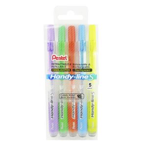 Pentel Handy-Line S Highlighters Assorted 5 Pack