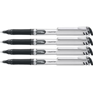 Pentel Energel BL17 Rollerball Pens Black 4 Pack