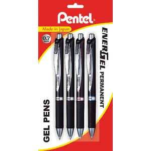 Pentel BLP77 Energel Gel Pens Assorted 4 Pack