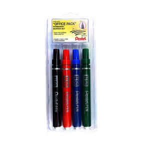 Pentel N50 Permanent Marker Assorted 4 Pack