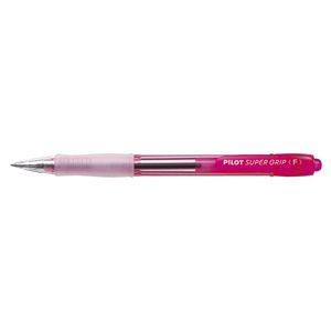 Pilot Super Grip Fine Neon Red Ballpoint Pen Blue