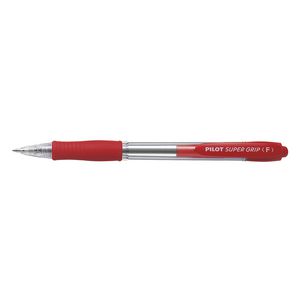 Pilot BPGP Super Grip Fine Ballpoint Pens Red 12 Pack