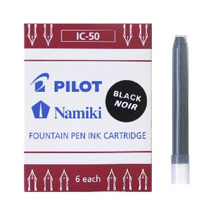 Pilot IC-50 Fountain Pen Ink Cartridges Black 6 Pack