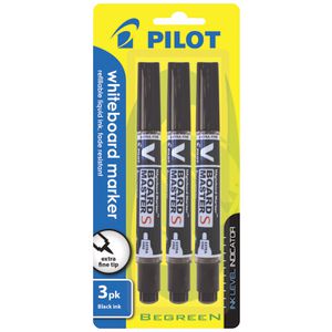 Pilot V Board Whiteboard Markers Black 3 Pack