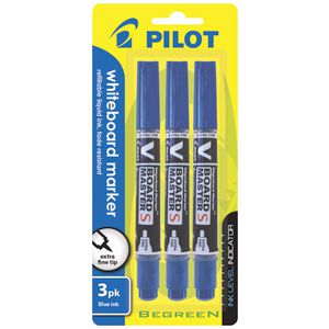 Pilot V Board Whiteboard Markers Blue 3 Pack