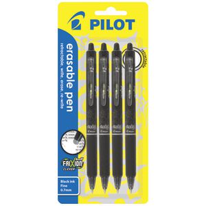 Pilot Frixion Clicker Pen Black 4 Pack