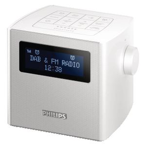 Philips Digital Clock Radio with DAB White AJB4300W