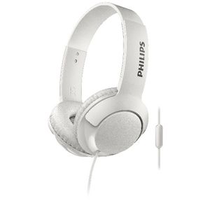 Philips Bass+ On-ear Earphones with Mic White