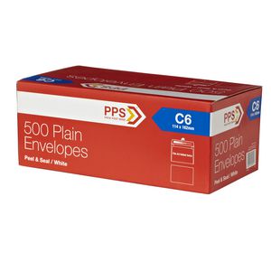 PPS Plainface C6 Envelopes White 500 Pack