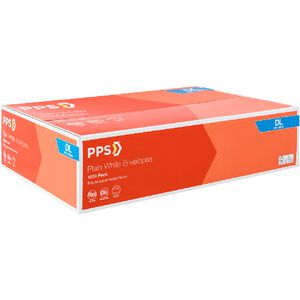 PPS Plainface DL White Envelopes Box of 1000