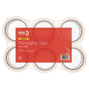 PPS Store 48mm x 50m Packaging Tape 6 Pack