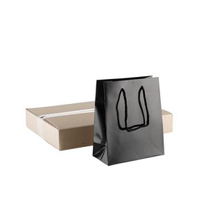 Glossy Black Small Gift Bag 30 Pack