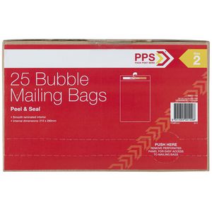 PPS Size 2 Bubble Mailing Bags 25 Pack