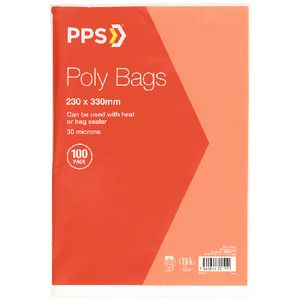 PPS Poly Bags 230 x 330mm 100 Pack