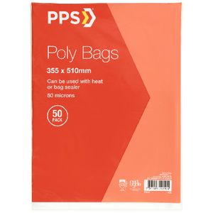 PPS Poly Bags 350 x 510mm 50 Pack