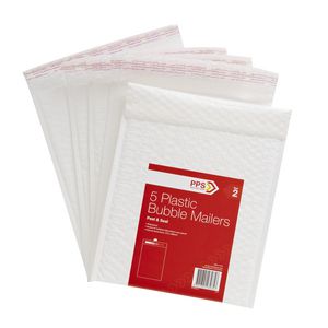 PPS 215 x 280mm Plastic Bubble Mailer Size 2 5 Pack
