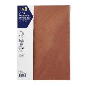 PPS C4 Printed Coloured Envelopes Copper 10 Pack