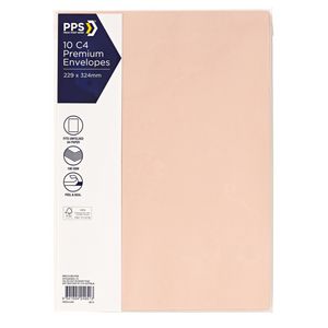 PPS C4 Printed Coloured Envelopes Scallop Shell 10 Pack