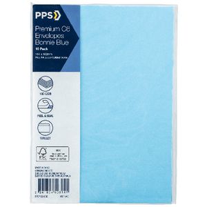 PPS C6 Printed Coloured Envelopes Bonnie Blue 10 Pack