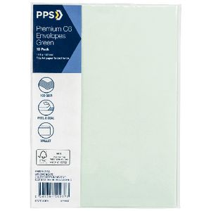 PPS C6 Printed Coloured Envelopes Lily Green 10 Pack
