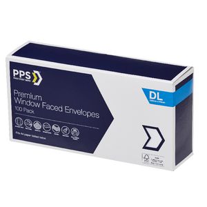 PPS Premium Window Face DL Envelopes 100 Pack