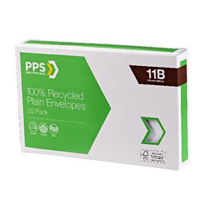 PPS 11B Plain Faced 100% Recycled Envelopes 25 Pack