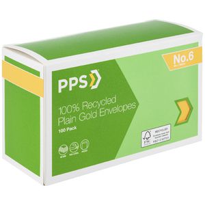 PPS Size 6 Manila Seed 100% Recycled Envelopes 100 Pack