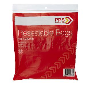 PPS 155 x 230mm Resealable Bags 50 Pack