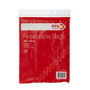 PPS 200 x 255mm Resealable Bags 25 Pack