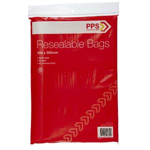 PPS 255 x 305mm Resealable Bags 25 Pack