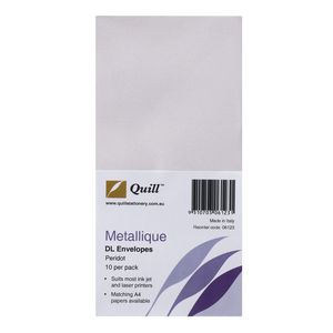 Quill Metallique DL Envelopes Peridot 10 Pack