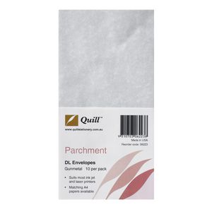Quill Parchment Envelopes DL Gunmetal 10 Pack