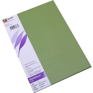 Quill 120gsm A4 Metallique Paper Fairway Green 25 Pack