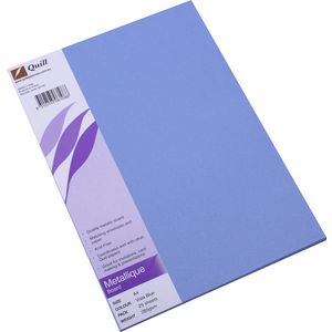 Quill Metallique Board 285gsm A4 Vista Blue 25 Pack