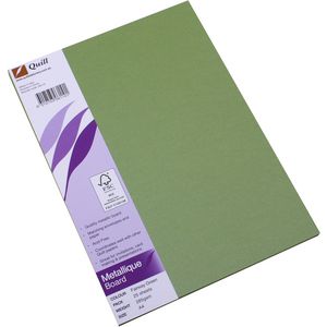 Quill Metallique Board 285gsm A4 Fairway Green 25 Pack