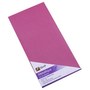 Quill Metallique DL Envelopes Azalea Pink 10 Pack
