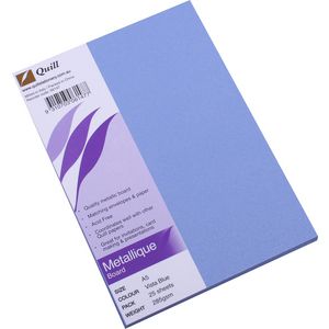 Quill Metallique Board 285gsm A5 Vista Blue 25 Pack