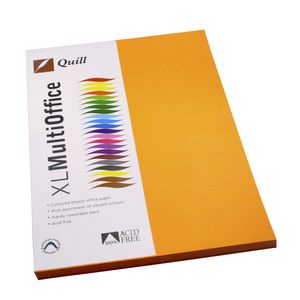 Quill Coloured Paper 80gsm A4 Orange 100 Pack