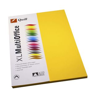 Quill Coloured Paper 80gsm A4 Sunshine 100 Pack
